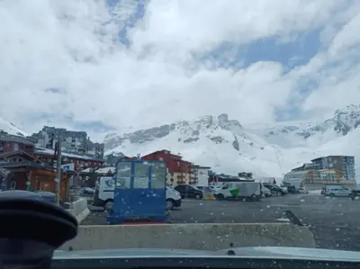 Grande Motte car park (camper van area), Tignes Val Claret